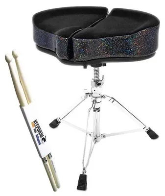 Immagine prodotto di Ahead SPG-BS-3 Sgabello per batteria Spinal Glide Black Sparkle con bacchette per batteria