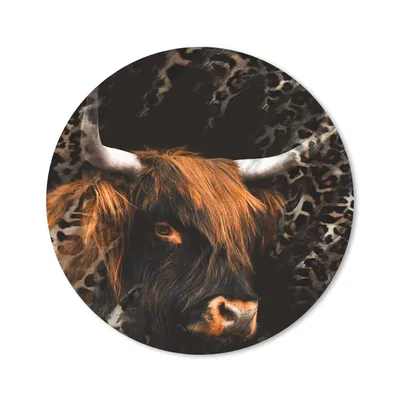 Produktbild von MuchoWow® Mauspad Mousepad Schottischer Highlander - Pantherdruck - Design 50x50 cm - Mousepads - Maus Mat - Pad - Mausunterlage - Vinyl