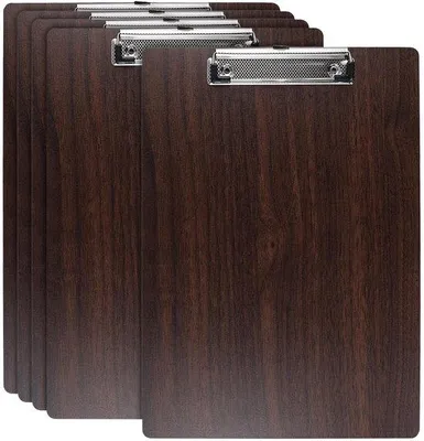 Productafbeelding van Unyqoos® A4-klembord – set van 5, houtlook (31,5 x 22,5 cm) met metalen klem en ophangoog