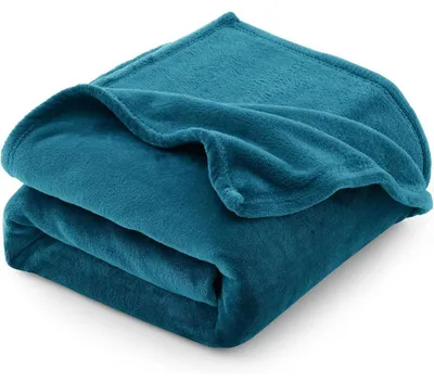 Produktbild von Kuscheldecke Flanell 130x150 cm Türkis Weich Warm Leicht für 4 Jahreszeiten