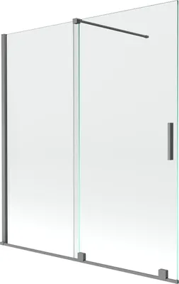 Produktbild von Mexen Velar Duschwand 2-flügelig, verschiebbar 150 x 150 cm, transparent, gun metal - 896-150-000-01-95
