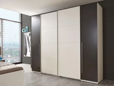 Produktbild von Kleiderschrank Schiebetürenschrank Drehtürenschrank Schrank "Ketty II" Lava / Weiß