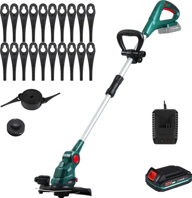 Obrázek produktu pro Akumulátorový vyžínač, nastavitelný úhel sečení, teleskopická rukojeť, EU, jedna baterie, 26 cm