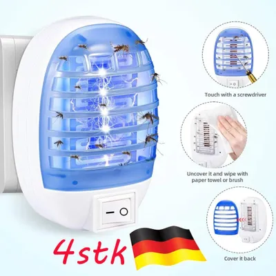 Productafbeelding van Insectenverdelger stekker, 4 stuks, muggenwerend, UV-lamp, muggenstekker, bescherming