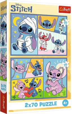 Zdjęcie produktu dla Zestaw puzzli Stitch, 2 opakowania po 70 elementów każdy