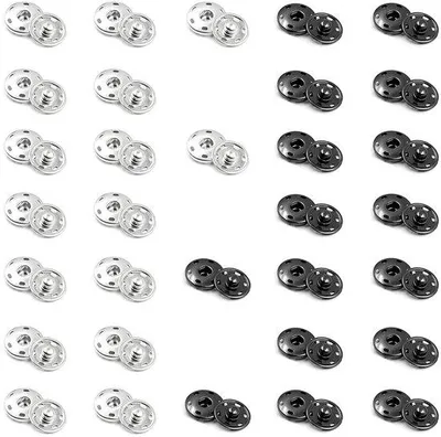 Produktbild von 32er Set Drukknöpfe 7mm Ø - Schwarz/Silber - Verschlussmittel - Knöpfe - Kleidung/DIY - Schnallen