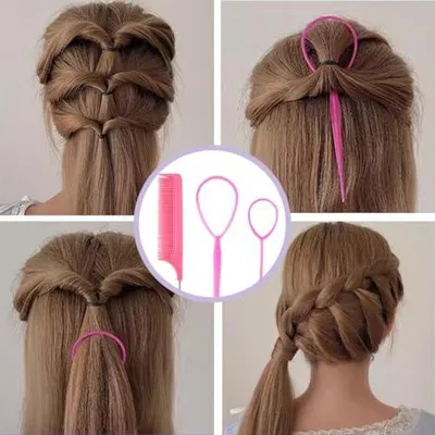 Produktbild von 8-teiliges Haarstyling-Set für Frauen und Mädchen, Flechtwerkzeug und Frisurenhilfe für kreative Frisuren bei allen Haartypen
