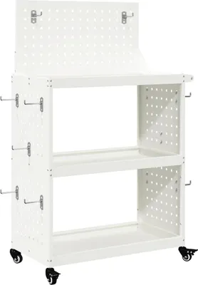 Immagine prodotto di Carrello per Attrezzi con lo scaffale Bianco 65 x 35 x 111 cm
