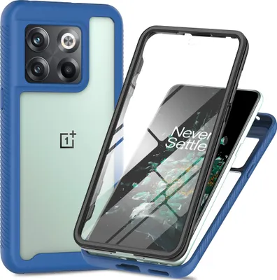 Image de Etui pour OnePlus 10T, bumper avec protecteur d'écran intégré Etui de protection 360° pour le corps entier Bleu marine