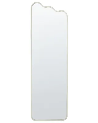 Obrázok produktu pre BELIANI Nástenné zrkadlo biele železo sklo 45 x 145 cm nepravidelný tvar závesné moderný minimalistický štýl obývačka spálňa predsieň