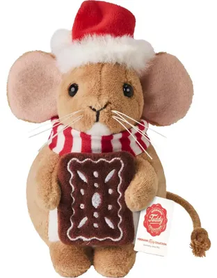 Produktbild von Teddy Hermann Kuscheltier Weihnachtsmaus mit Lebkuchen braun 11 cm