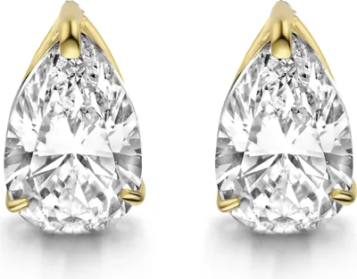 Produktbild von New Bling 9NBG-0217 Gouden Oorknopjes - Dames - Zirkonia - Druppel - 4 x 3 mm - 14 Karaat - Goud