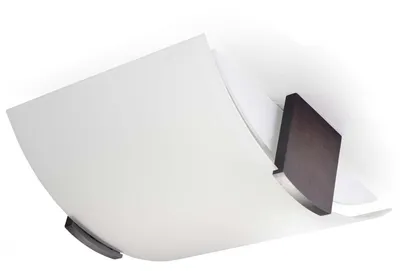 Image de Plafonnier EMILIO 2xE27 15W bois/verre 14x33x30cm Sollux Lighting