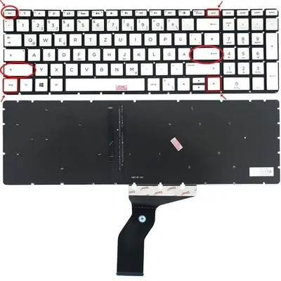 Produktbild von DEUTSCHE - Tastatur mit Beleuchtung, ohne Rahmen für HP Envy x360 15-dr0100ng, x360 15-dr0206ng, x360 15-dr1710ng
