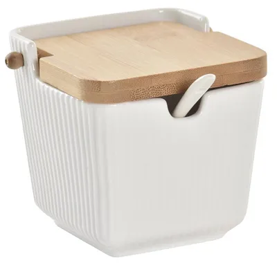 Obrázek produktu pro Keramická solnička s víkem, bílá