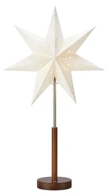 Produktbild von LED Tischlampe Stern Noella wiederaufladbar Papier Ø 35 cm dunkelbraun-stahl