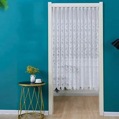 Produktbild von Geborduurde vitrage - moderne Stil - 1 Stück - Weiß - 160 x 120 cm - Leinwand