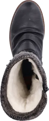 Produktbild von Rieker Damen Stiefel Warmfutter Kordel Winterstiefel Raffung Strick Z4755, Größe:40 EU, Farbe:Schwarz