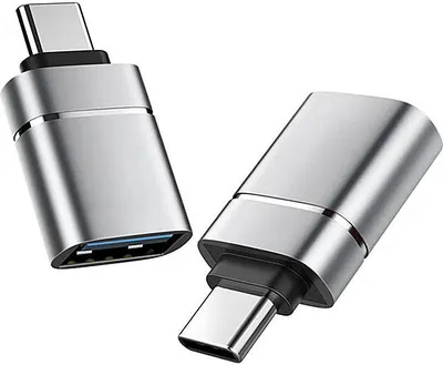 Zdjęcie produktu dla INF Adapter 2 w 1 USB 3.0 na Typ-C z eleganckim srebrnym wykończeniem