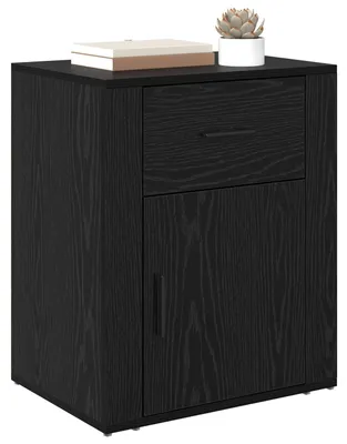 Image de vidaXL Table de chevet noire aspect chêne 35 x 50 x 60 cm en aggloméré