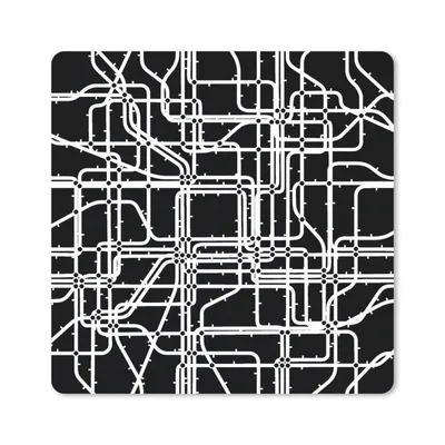 Produktbild von MuchoWow® Mauspad Mousepad Netzwerk - Muster - Schwarz und Weiß - Computer 30x30 cm - Mousepads - Maus Mat - Pad - Mausunterlage - Gaming