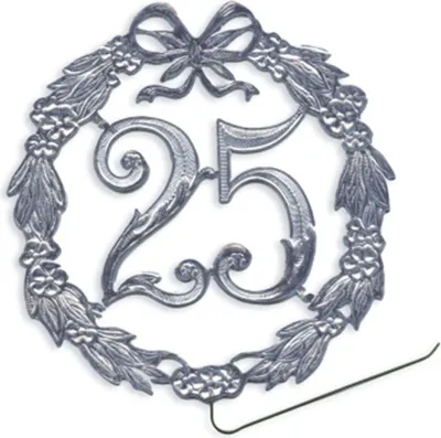 Produktbild von DEMMLER Festliche Zahl 25 silber 13cm mit Draht