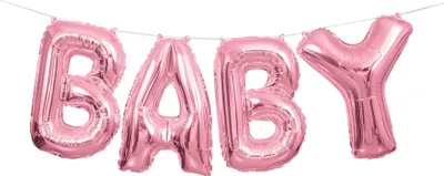 Produktbild von Ballongirlande Baby Rosa Aluminium 2,5 m - Einheitsgröße
