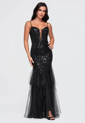 Produktbild von LARICA Kleid Abendkleid Glamour Maxi LA-OM-DLR463 black M