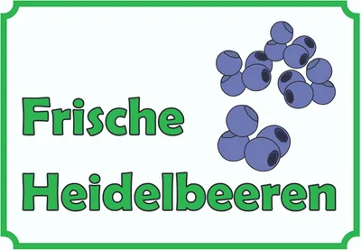 Produktbild von Verkaufsschild Schild Heidelbeeren A6 (105x148mm)