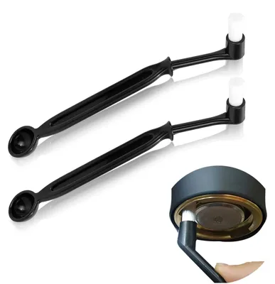 Kaffeebürste 2er-Set, Doppelgebrauch, Espressobürste, schwarz