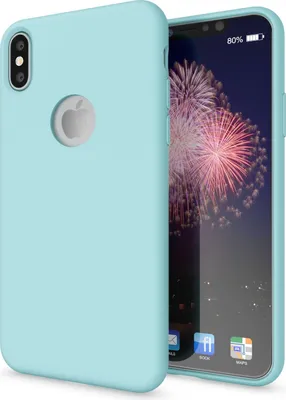 Produktbild von NALIA Hülle für Apple iPhone X, Liquid Silikon Handy Schutz Hard Case Cover Fresh Cyan