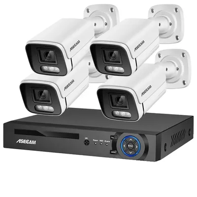 Produktbild von Sicherheitskamerasystem, 8MP Auflösung, Nachtsichtfähigkeit, Keine-a, 4CH NVR und 4 Kamera-a