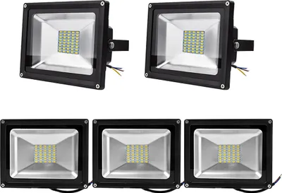 Produktbild von Greenmigo 5X 30W LED Lampe Fluter Scheinwerfer IP65 Warmweiß Schwarz Aluminium Flutlicht Wasserdicht Strahler