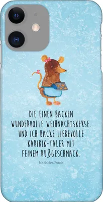 Produktbild von Mr. & Mrs. Panda Iphone 11 Handyhülle Maus Kekse - Eisblau - Geschenk, Weihnachten, Winter, Handy Schutzhülle, Plätzchen, Smartphone Hülle, Cover, Backen