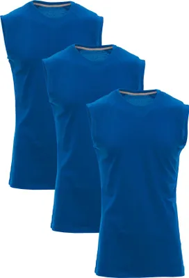 Produktbild von Mivaro Herren Tank Top 3er Pack aus Baumwolle in Blau - ärmelloses Basic Shirt mit Rundhals, Regular Fit, Größen S bis XXL