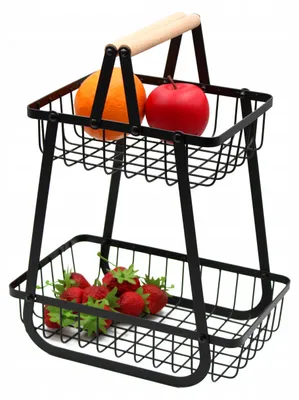 Produktbild von Brunbeste 4000 Obstkorb Zweistöckig Metall Schwarz