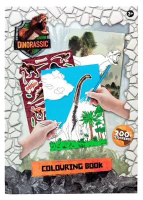 Zdjęcie produktu dla Kolorowanka Dinozaury - Kolorowanka Z Naklejkami - 200 Naklejek  - Dinorastyczne