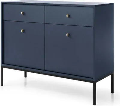 Produktbild von FURNLUX Sideboard Mono Navy Blue Und Black 104cm / Hauptfarbe: Blau / Abmessungen: 104 x 39 x 83 cm