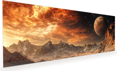 Produktbild von Küchenrückwand Spritzschutz Glas mit Motiv Fremder Planet 40 x 40 cm