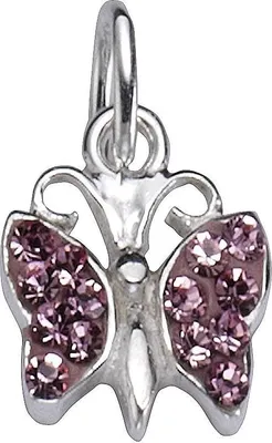 Produktbild von F Anhänger 925/- Sterling Silber 1,3cm weiß Kristall pink 299240067R