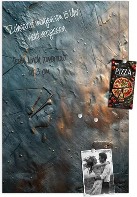 Produktbild von Magnettafel 60x90cm Pinnwand Whiteboard beschreibbar - Metallische Oberfläche