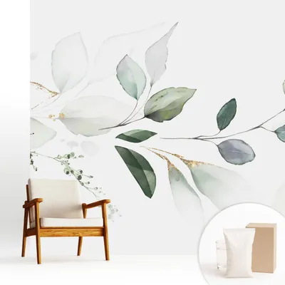 Produktbild von Fototapete selbstklebend - 250x250 cm - Tapete - Wandtapete - Wandbilder - Klebefolie - Dekofolie - Tapete Folie - Wand - Dekoration - Wohnzimmer - Grüne Blätter