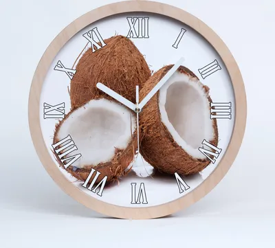 Produktbild von Holzuhr 30fi cm wanduhr - weiße Spitzen - Kokosnuss