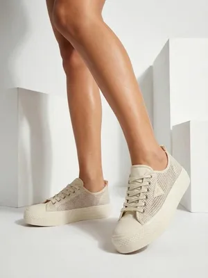 Produktbild von Damen Beige Callista Mesh Sneaker - flacher Absatz, Sommer-Herbst Kollektion, Größe 39