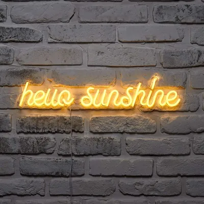 Produktbild von Lights4fun hello sunshine LED Neon Schild strombetrieben Neon Sign Neon Licht Neon Light Neon Schriftzug LED Schriftzug Wand Neon Party Deko