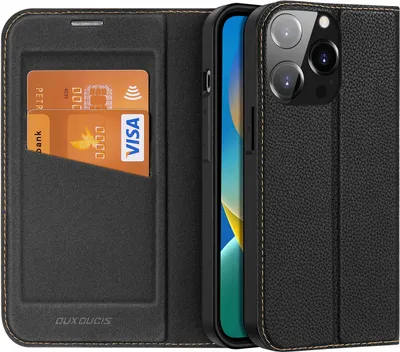Produktbild von Dux Ducis Skin X2 Hülle für iPhone 14 Pro magnetische Flip-Cover schwarz