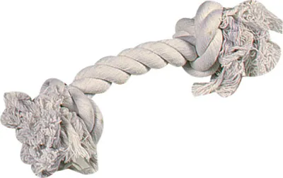 Produktbild von Karlie Hundespielzeug Kauseil 2 Knoten Baumwolle weiß 30 x 6 x 5 cm