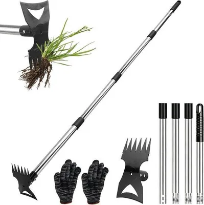 Productafbeelding van Onkruidsteker 148 cm - 2-in-1 Onkruidverwijderaar met Afneembare Steel - Tuinhak en Onkruidhark voor Tuin, Gazon en Terras