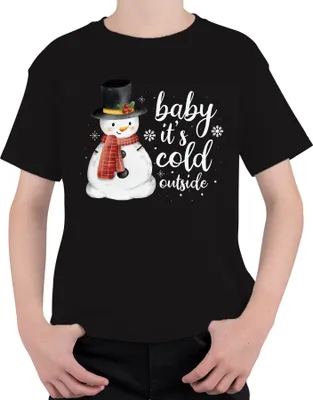Produktbild von Baby it's cold outside - Weihnachten Weihnachtsgeschenk Christmas Uni Kinder T-Shirt, Schwarz, 104