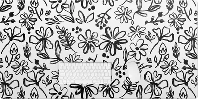 Produktbild von Blumenskizze – Schreibtischunterlage – Rutschfeste Tischunterlage – Schreibtischmatte für Büro & Zuhause – Schreibunterlage – Mauspad – Tischmatte – 120 x 60 cm